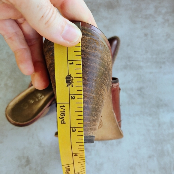 Gaja Italy Leather Mules Womens 39 US 9 Brown Pointed Toe Studs Western Cowgirl - Picture 11 of 12